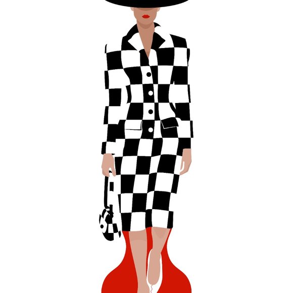 Chess Dress illustration Print - Picture 2 of 2